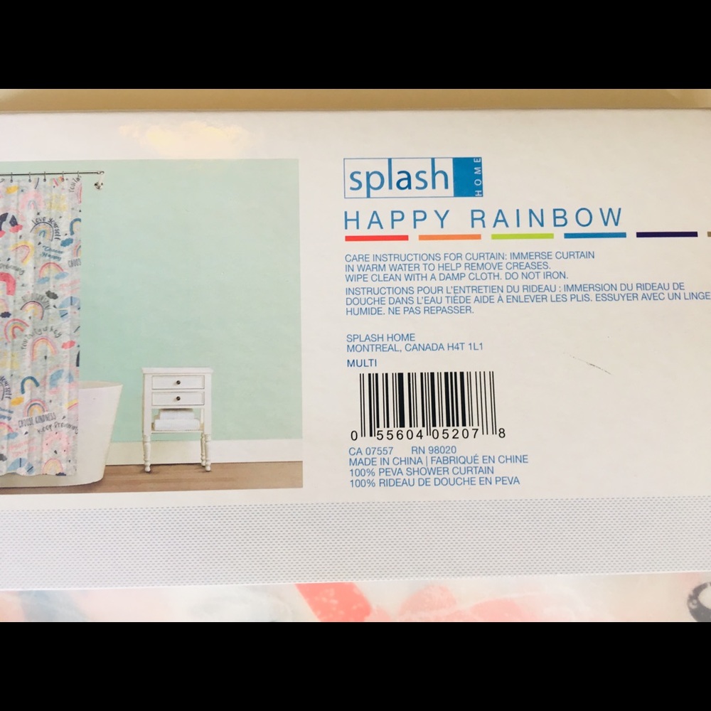 Splash Multicolor Inspirational Shower Curtain - Picture 8 of 10